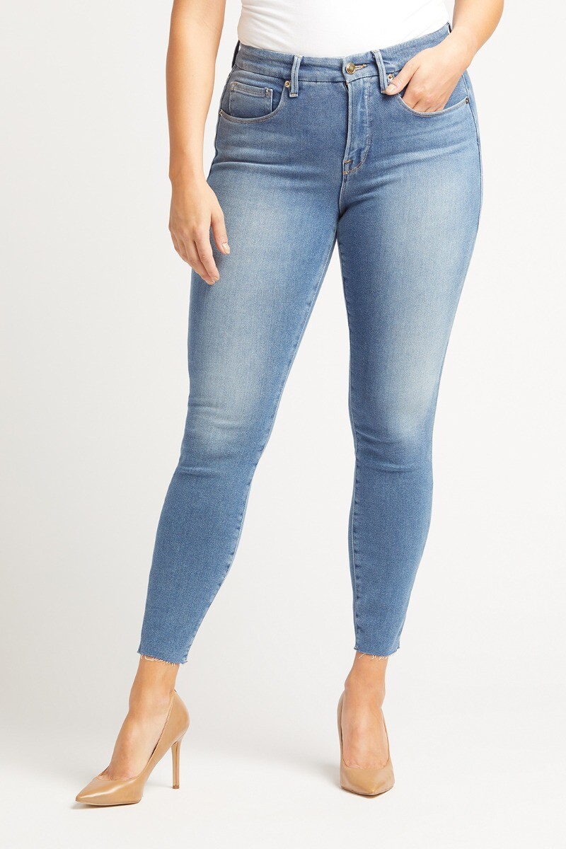 Good American Good Legs High Rise Gap-Proof Waistband Stretch Denim Skinny  Jeans