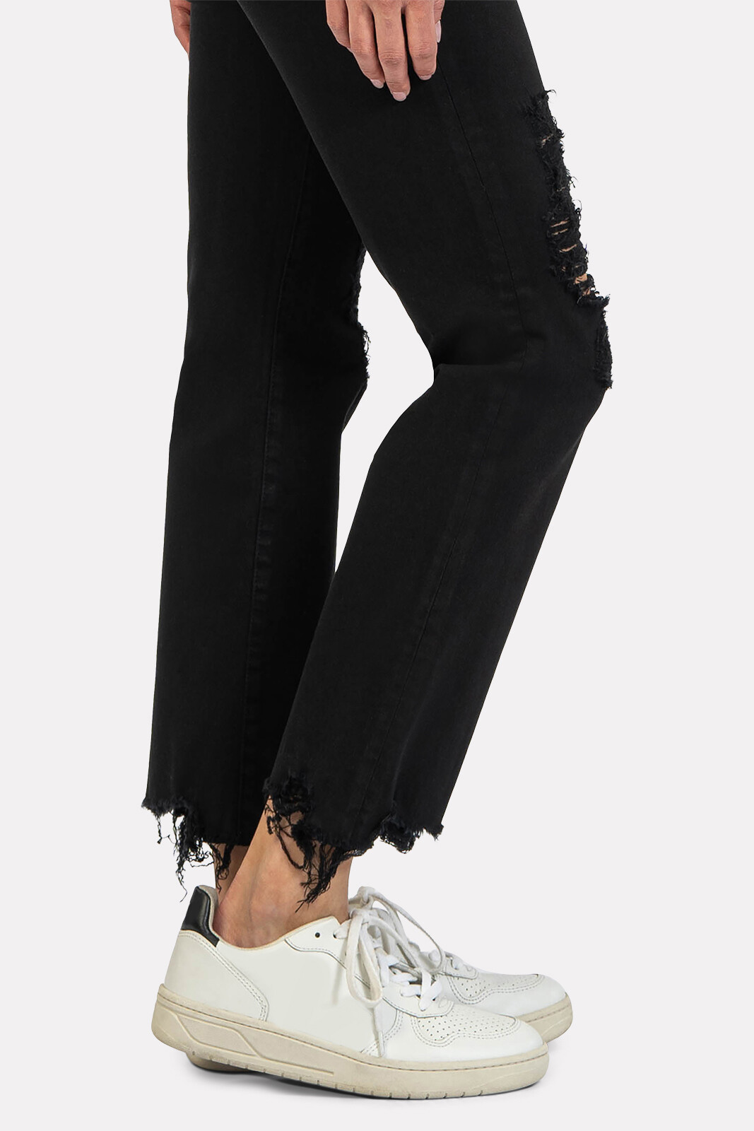 Reese High Rise Fab Ab Exposed Button Raw Hem Jean