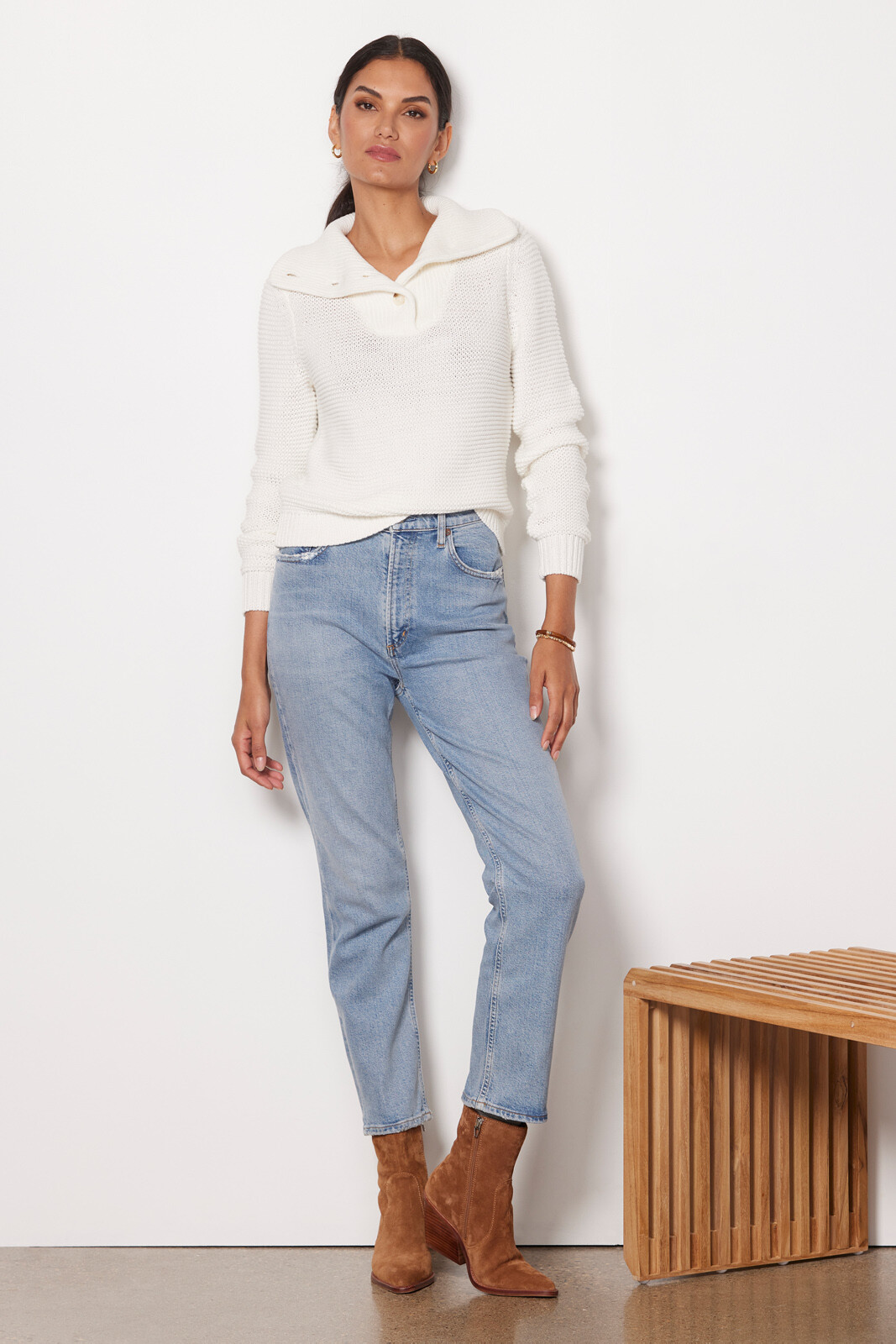Ivy Henley Ribbed Pullover