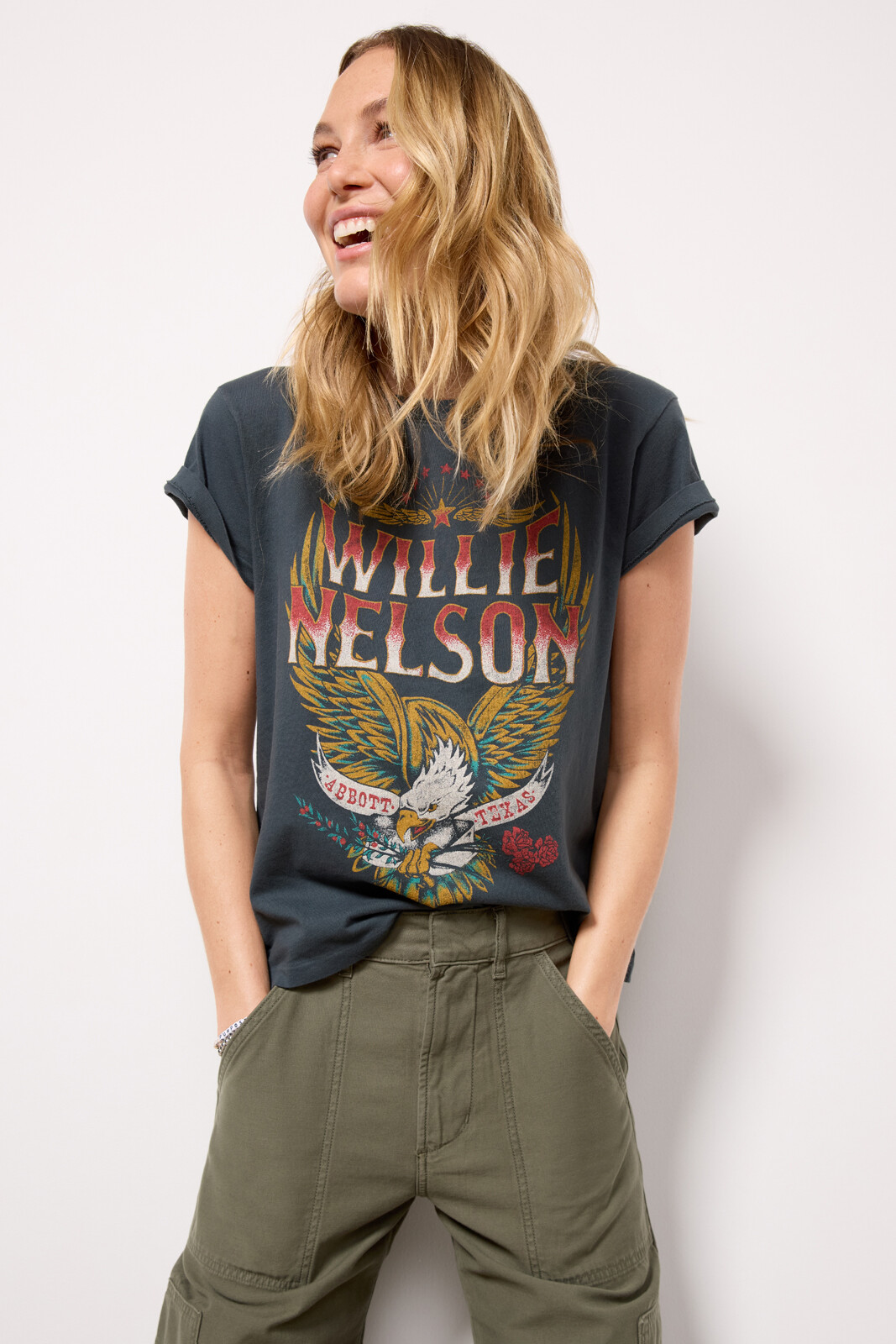 Willie Nelson Notch Neck Thermal T-shirt by Daydreamer LA