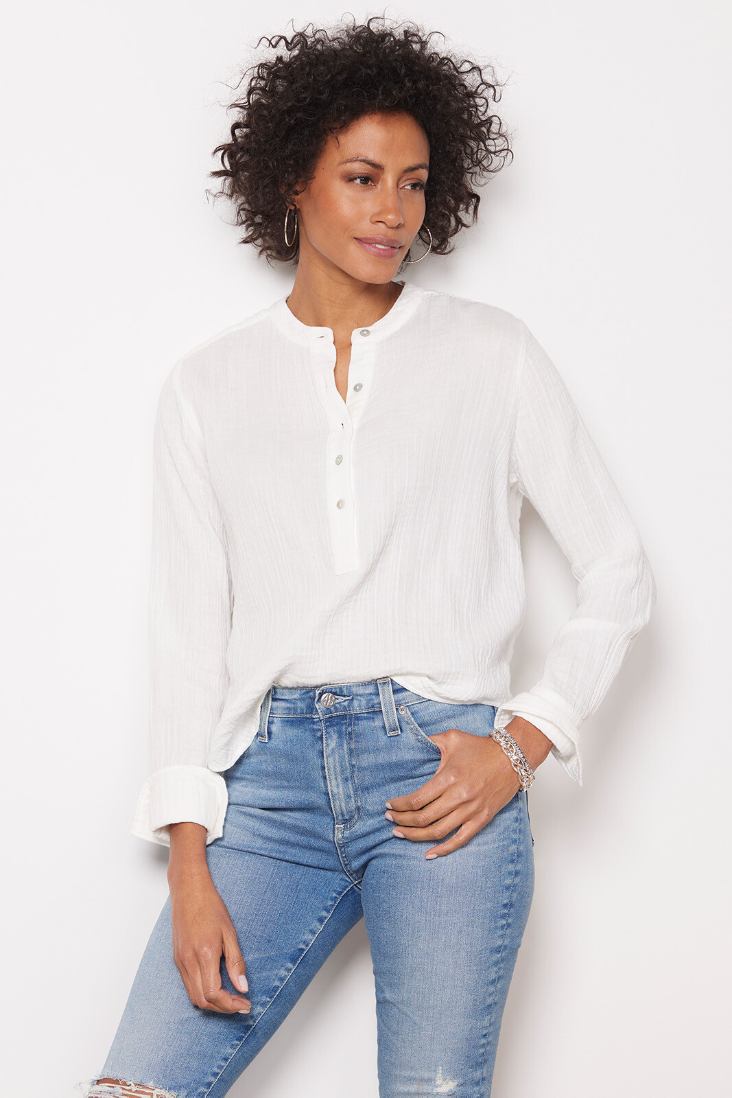 Dream Cotton Collarless Shirt