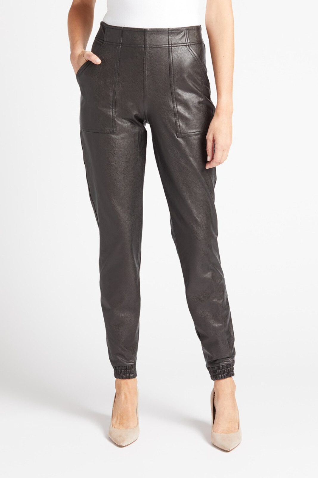 SPANX, Pants & Jumpsuits, Spanx Faux Leather Jogger Pants With Front  Pockets