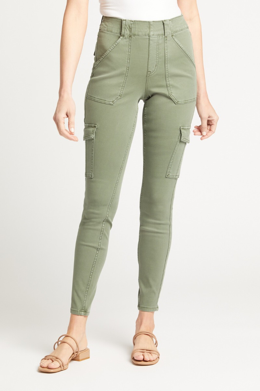 Spanx 20311R Stretch Twill Olive Green Ankle Cargo Pants Size Small - $79  New With Tags - From Lauren