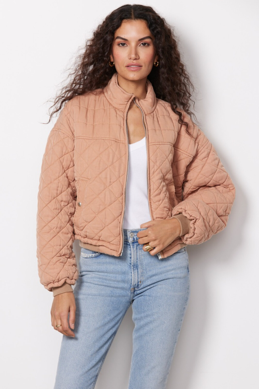 BLANKNYC Fallin' for You Quilted Bomber Jacket