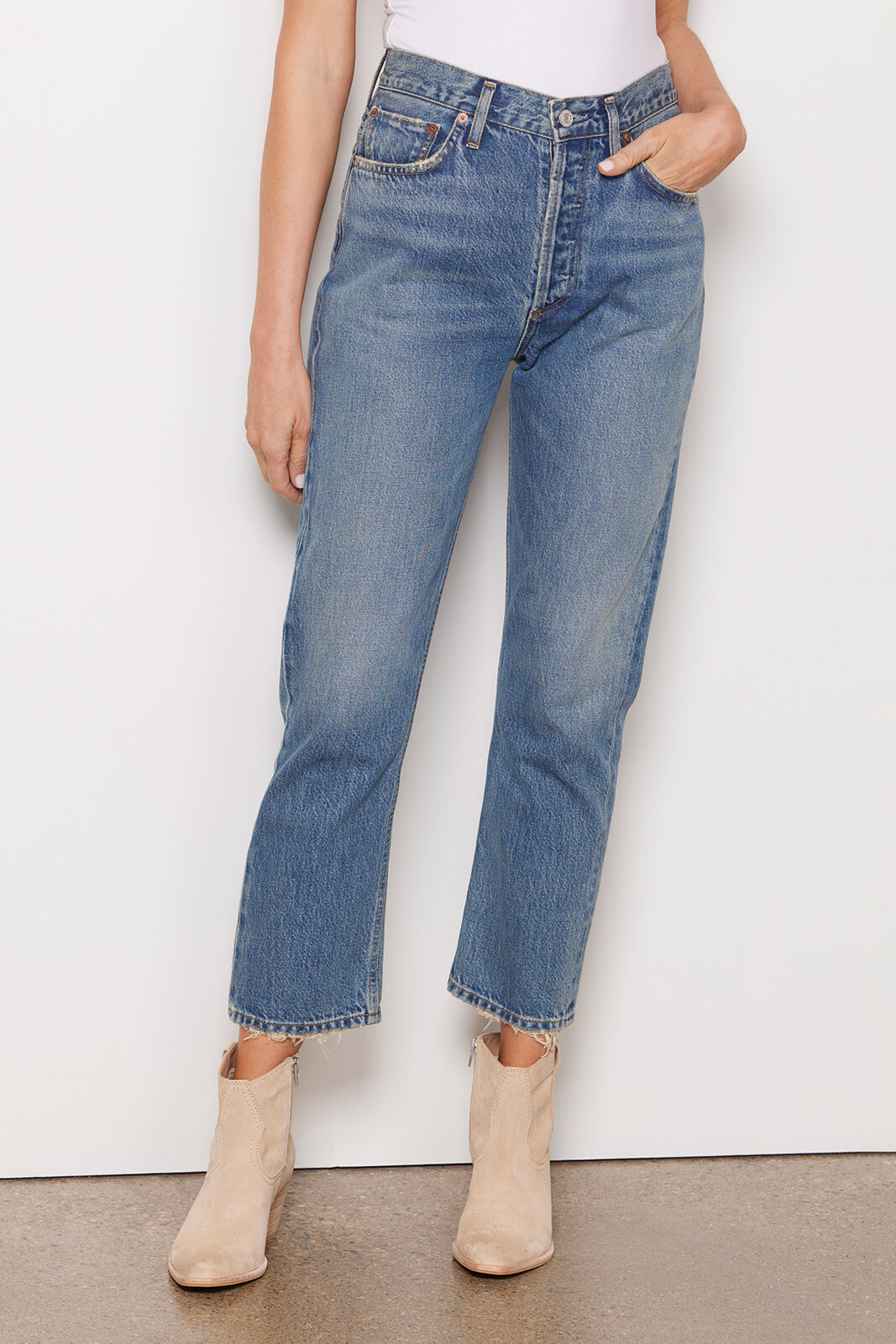 AGOLDE Riley High Rise Straight Crop Jean | EVEREVE