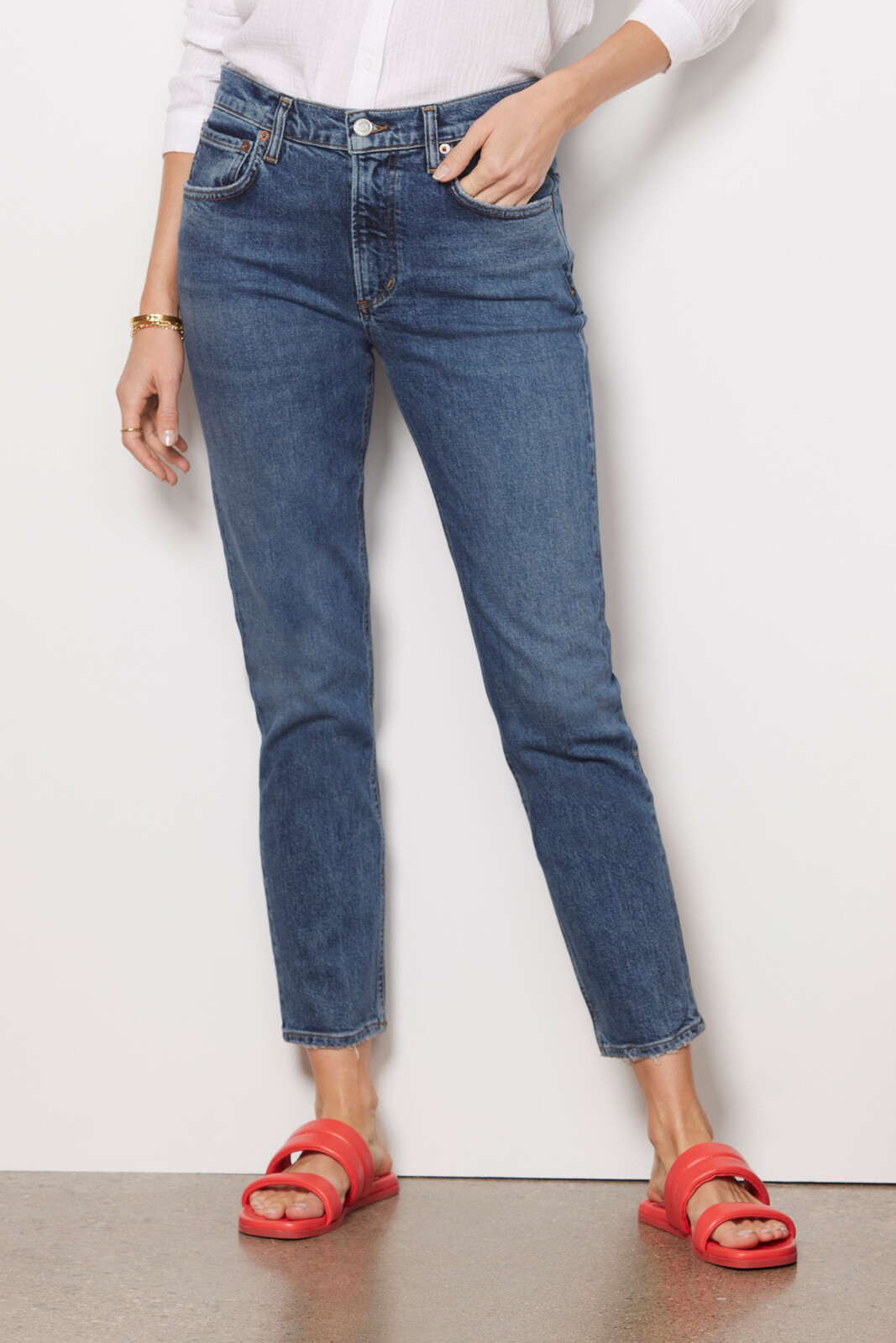 Slim mid-rise cropped jeans - Woman