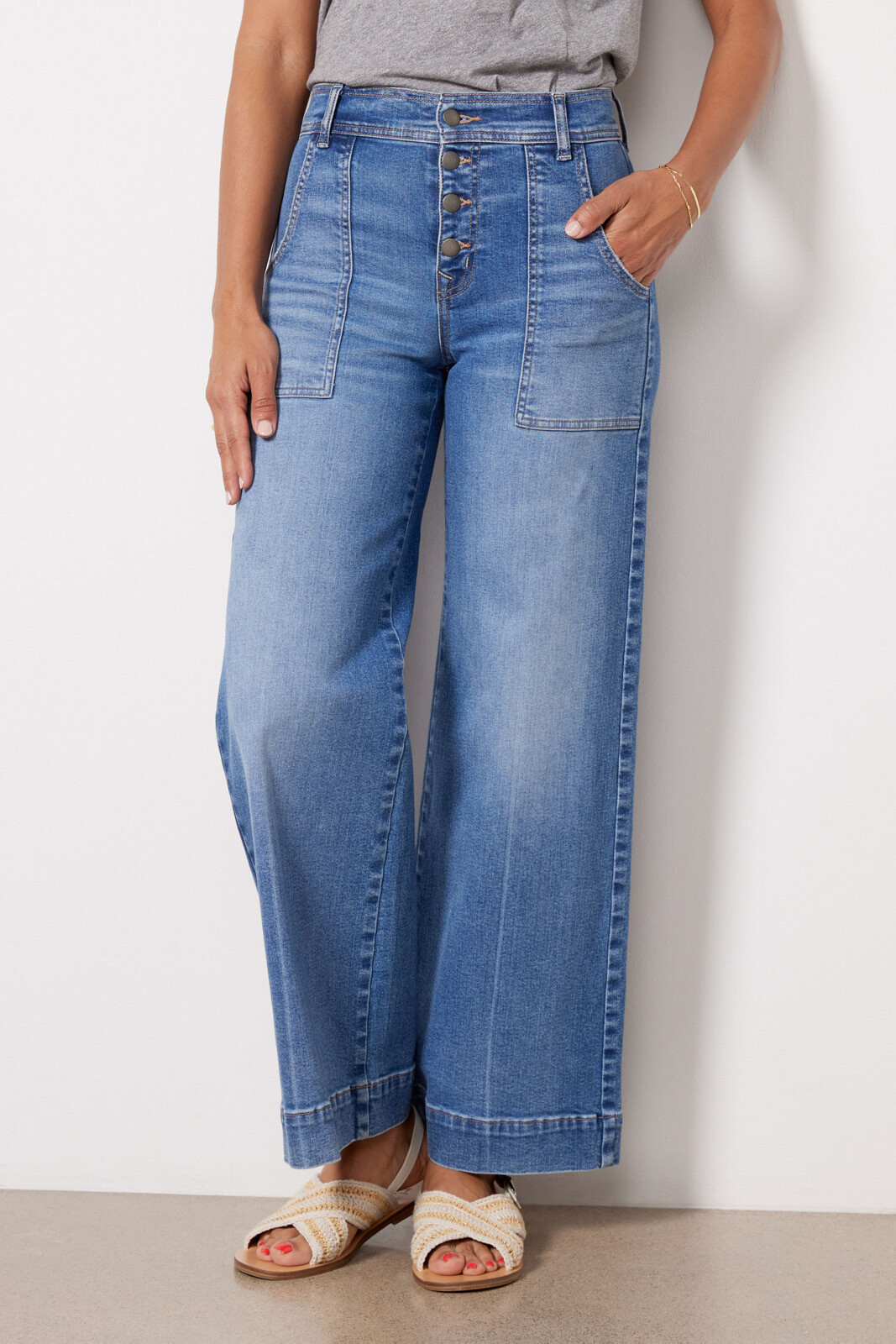 Seamed Front Wide Leg Jeans, Vintage Indigo – Spanx