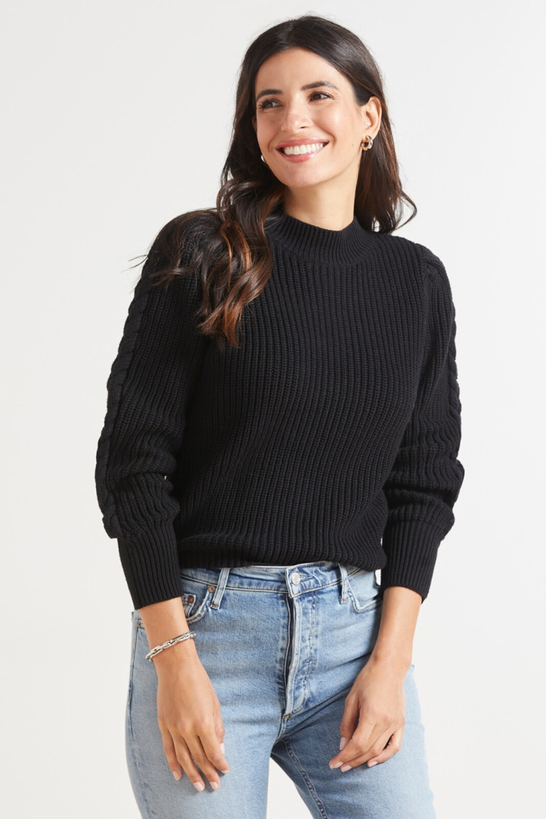 Shop Comfort Fit Cable Knit Textured Cotton Sweater Leggings