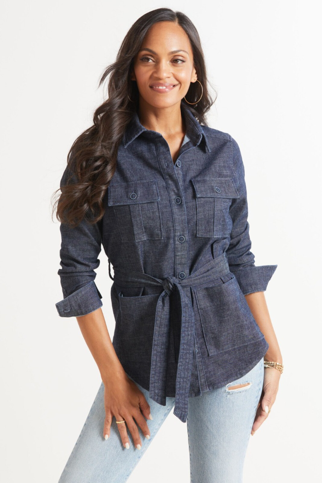 Bare Denim Women Button Down Sleeveless Blue Top - Selling Fast at  Pantaloons.com