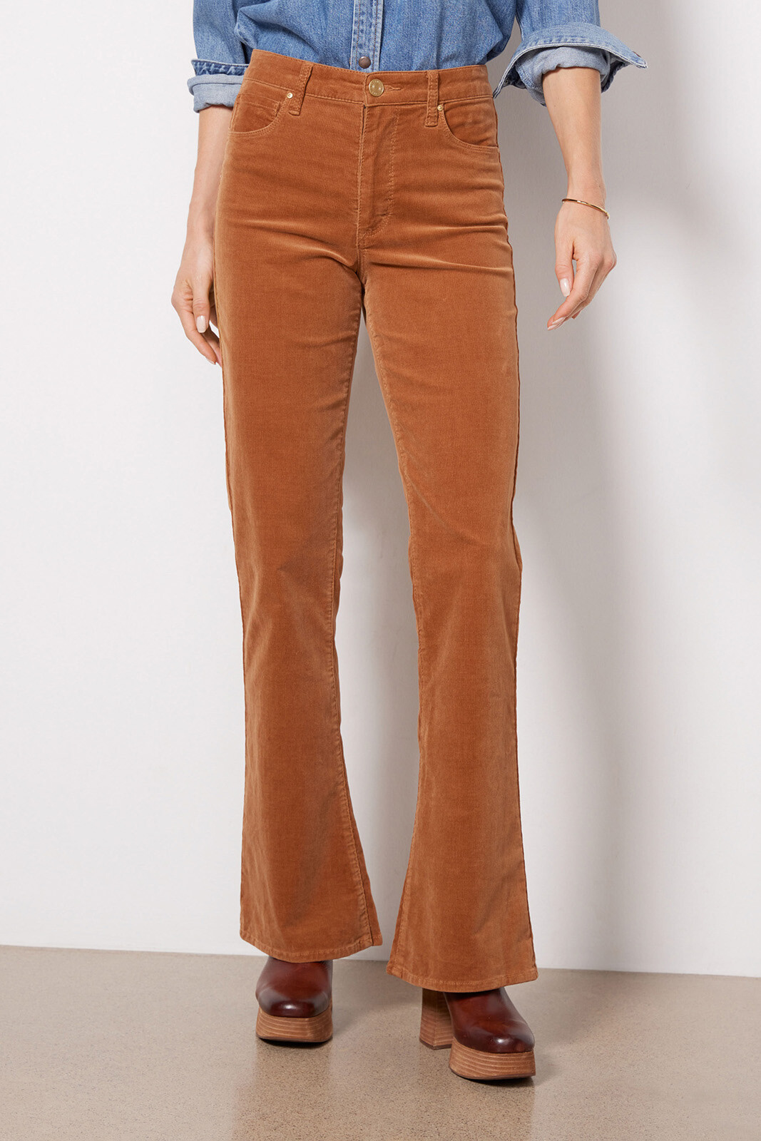 KUT from the Kloth Ana Corduroy High-Rise Fab Ab Flare