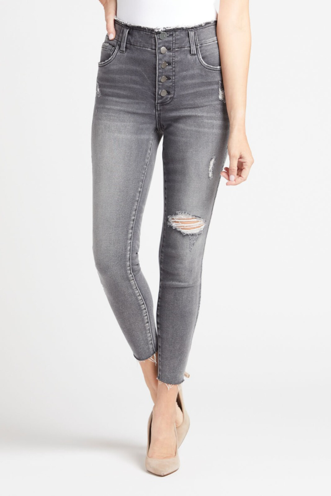 KUT FROM THE KLOTH Connie Ankle Skinny with Exposed Buttons | EVEREVE