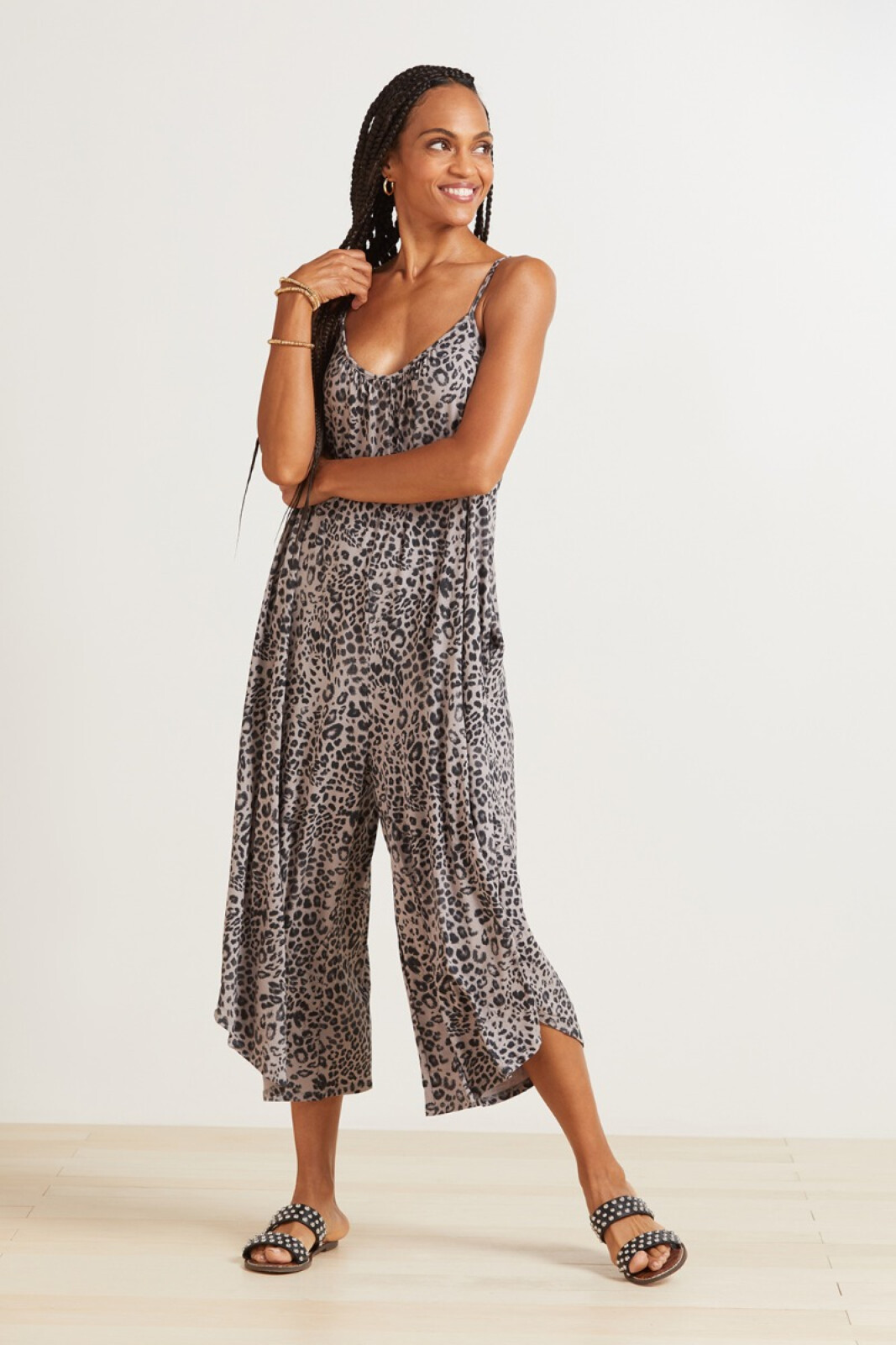 Z SUPPLY Leopard Flared Jumpsuit