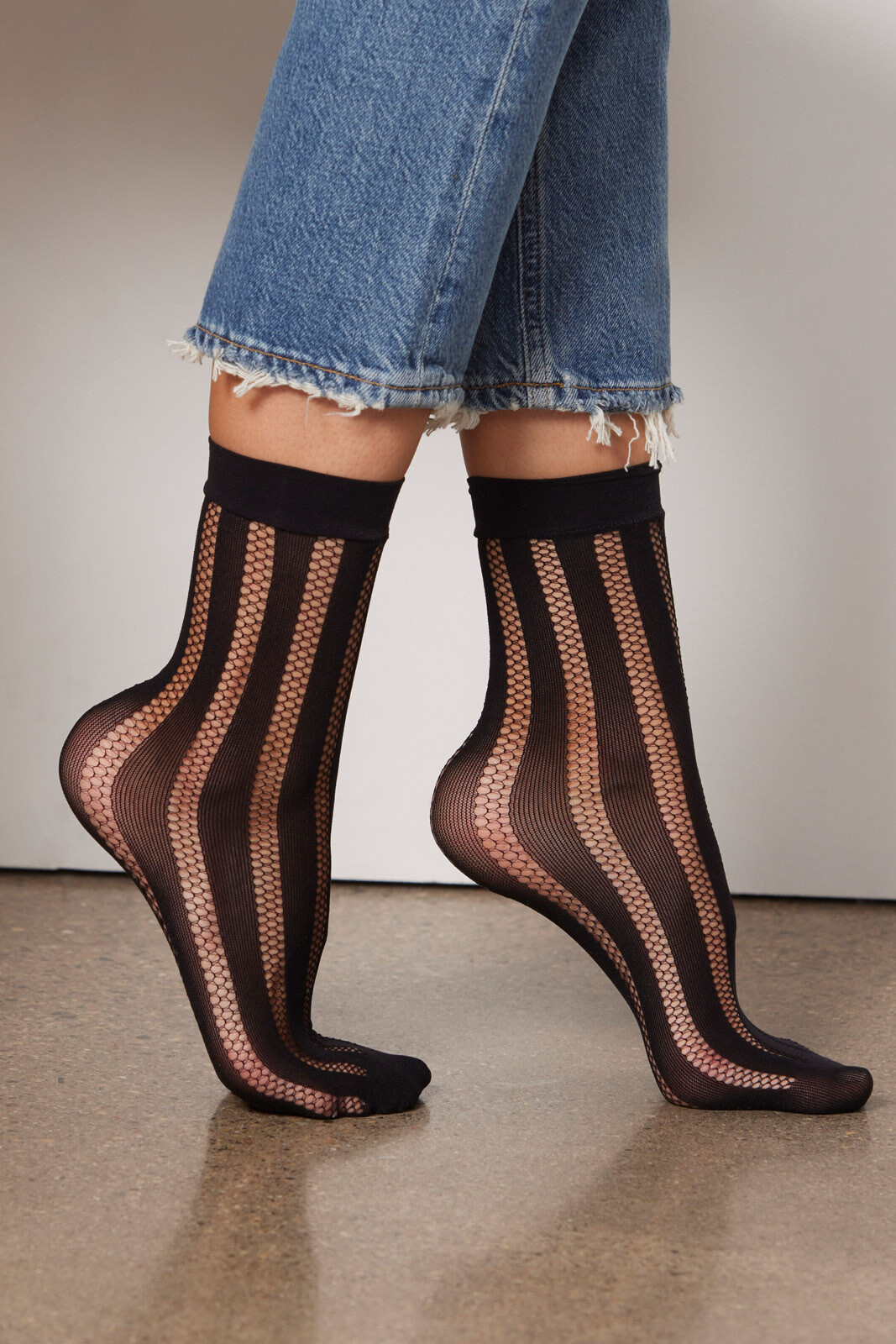 Geege Men Stripe Sheer Socks Business Office Stockings Middle Sock  Breathable