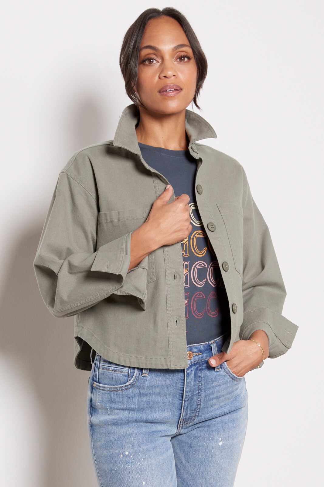 Women's All About The Patch Crop Denim Jacket