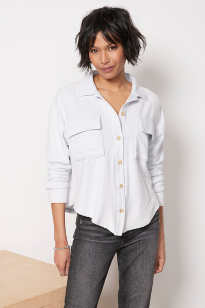 Evy Washed Button Down Sweatshirt
