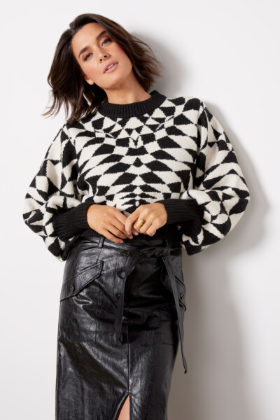 Heart Deco Black Sweater