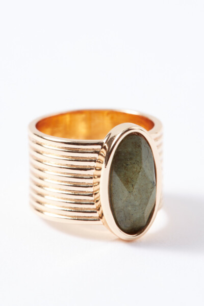 Fanning Natural Stone Statement Ring