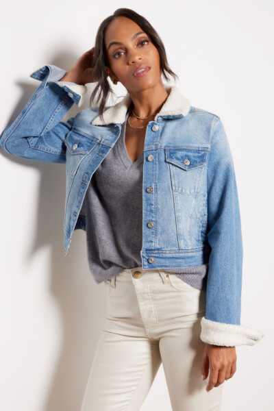 Relaxed Vivienne Crop w Faux Shearling