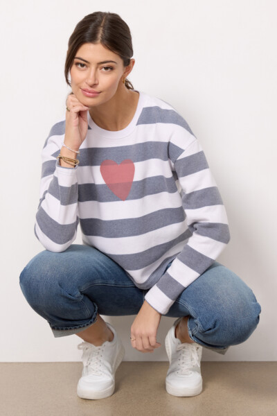 Stripe Heart Sweatshirt