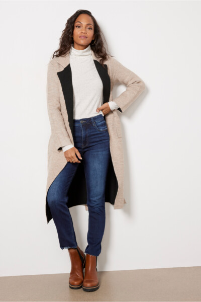 Belted Long Sweater Coat