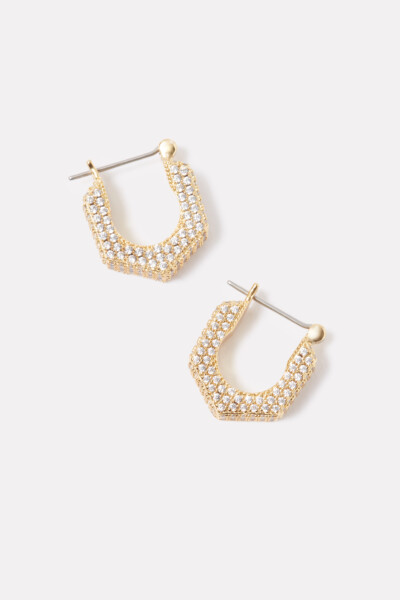 The Pave Hex Bolt Earrings