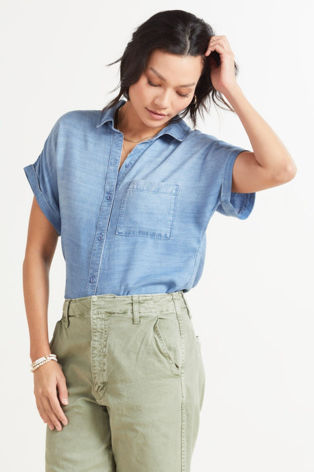 CLOTH AND STONE Short Sleeve Oceanside Button Down | EVEREVE