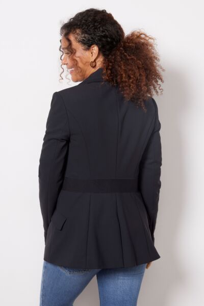 SPANX, Jackets & Coats, Nwot 248 Spanx Perfect Oversized Blazer Black Sz  L Ponte Washable Closet Staple